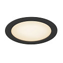 SLV LED Deckeneinbauleuchte DOWNLIGHT V 200, IP54, 15/21W (multi) 3000/4000K (CCT Switch) 105�, CRI 80, exkl. Einbauring, schwarz