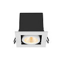 SLV LED Deckeneinbauleuchte KADUX SINGLE, 38�, 3000K, 770lm, IP20, quadratisch, dimmbar, wei�/schwarz
