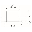 SLV LED Deckeneinbauleuchte KADUX SINGLE, 38�, 3000K, 770lm, IP20, quadratisch, dimmbar, wei�/schwarz