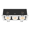SLV LED Deckeneinbauleuchte KADUX TRIPLE, 38�, 3000K, 2350lm, IP20, quadratisch, dimmbar, wei�/schwarz