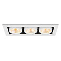 SLV LED Deckeneinbauleuchte KADUX TRIPLE, 38�, 3000K, 2350lm, IP20, quadratisch, dimmbar, wei�/schwarz