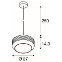 SLV pendant luminaire PANTILO ROPE 27 E27 IP20, silver dimmable