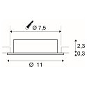 SLV Deckeneinbauleuchte NEW TRIA� 75 XL, rund, GU10, max. 10W, IP20, schwarz