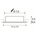 SLV ceiling recessed luminaire NEW TRIA� 75 XL square GU10 IP20, white