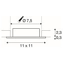 SLV Deckeneinbauring NEW TRIA� 75 XL, quadratisch, IP20, ros�gold