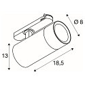 SLV LED 3-Phasen Strahler TRACKSPOT V, IP20, 25/30/35W (multi), 2700/3000/4000K ((CCT DIP), fokussierbar 24�-60�, CRI 90, schwarz