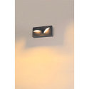 SLV LED Au�enwandleuchte LID I DOUBLE, IP65 IK07, eckig, 29W 2700/3000K (CCT Switch) 2000lm 2x100�, dimmbar, drehbar, anthrazit