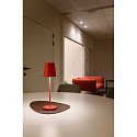 SLV LED Akku-Tischleuchte VINOLINA TWO, IP65, � 11cm, konisch, 2W 2200-3000K (CCT Switch) 190m, Touch-Dimmer + Ladestation, rot