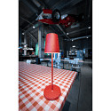 SLV LED Akku-Tischleuchte VINOLINA TWO, IP65, � 11cm, konisch, 2W 2200-3000K (CCT Switch) 190m, Touch-Dimmer + Ladestation, rot
