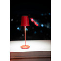 SLV LED Akku-Tischleuchte VINOLINA TWO, IP65, � 11cm, konisch, 2W 2200-3000K (CCT Switch) 190m, Touch-Dimmer + Ladestation, rot