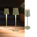 LED Akku-Tischleuchte VINOLINA TWO, IP65, � 11cm, konisch, 2W 2200-3000K (CCT Switch) 190m, Touch-Dimmer + Ladestation