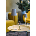 SLV LED Akku-Tischleuchte VINOLINA TWO, IP65, � 11cm, konisch, 2W 2200-3000K (CCT Switch) 190m, Touch-Dimmer + Ladestation, beige