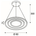SLV LED Pendelleuchte ONE FLAT TRIPLE, 300cm, 2700/3000K, 3500/3700lm, IP20, dimmbar, schwarz/messing