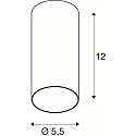 downlight KAMI CL SINGLE cylindrical, rigid, surface-mounted version GU10 IP20
