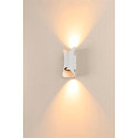 SLV Outdoor LED Wandstrahler MODELA UP/DOWN, IP65 IK07, 7.5W 2700K 810lm 2x60�, dimmbar, wei� matt