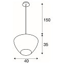 SLV pendant luminaire PANTILO CONVEX 40 E27 IP20, chrome