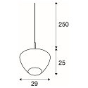 Pendelleuchte PANTILO CONVEX 29, 250cm, E27, IP20, kupfer