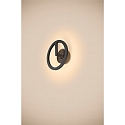 LED Outdoor Wandleuchte Q-RING, IP54 IK06, indirekt, mit Sensor, 10W 3000K 950lm, schaltbar, seeluft-best�ndig, schwarz