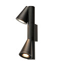 SLV outdoor wall luminaire T-TUBE DOUBLE GU10 IP65, black, lacquered dimmable
