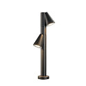 outdoor floor lamp T-TUBE 70 POLE DOUBLE GU10 IP44, black dimmable