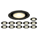 SLV 12er Set LED Einbaustrahler UNIVERSAL DOWNLIGHT PHASE, IP20, 5/7W (multi) 2700-6500K (CCT-DIP) 38�, ohne Abdeckung, schwenkbar