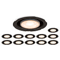 SLV 12er Set LED Einbaustrahler UNIVERSAL DOWNLIGHT PHASE, IP20, 5/7W (multi) 2700-6500K (CCT-DIP) 38�, ohne Abdeckung, schwenkbar