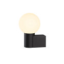 SLV wall luminaire VARYT round, without shade E14 IP44, black dimmable