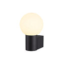 SLV wall luminaire VARYT round, without shade E14 IP44, black dimmable