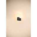 SLV wall luminaire VARYT round, without shade E14 IP44, black dimmable
