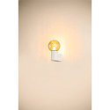 SLV wall luminaire VARYT round, without shade E14 IP44, white dimmable