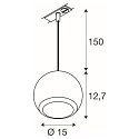 SLV 1-Phasen Pendelleuchte LIGHT EYE� 150, GU10 max. 13W, matt wei�