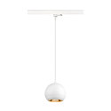 3-phase pendant luminaire LIGHT EYE� 150 down, ball shaped GU10 IP20, white matt dimmable