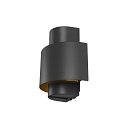SLV outdoor wall luminaire PHOTONI CYL cylindrical, half round E27 IP65, black matt dimmable