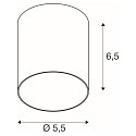 SLV Zubeh�r f�r Pendelleuchte PURI 2.0 - Leuchtenschirm TUBE, H�he 6.5cm, zylindrisch, wei�