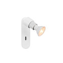 wall and ceiling luminaire PURI 2.0 BASIC SWITCH round, with switch GU10 IP20, white dimmable