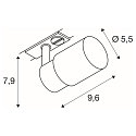 SLV 1-Phasen-Strahler PURI 2.0 TUBE, GU10 max. 6W, drehbar und schwenkbar, grau