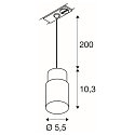 SLV 1-phase pendant luminaire PURI 2.0 - TUBE cylindrical GU10 IP20, white dimmable