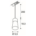 SLV 1-phase pendant luminaire PURI 2.0 - CONE conical GU10 IP20, grey dimmable