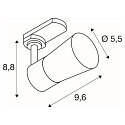 SLV 3-Phasen-Strahler PURI 2.0 CONE, GU10 max. 6W, drehbar und schwenkbar, wei�