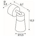 SLV wall and ceiling luminaire PURI 2.0 - CONE GU10 IP20, grey dimmable