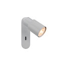wall and ceiling luminaire PURI 2.0 - TUBE square, with switch GU10 IP20, grey dimmable