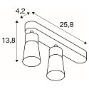 SLV Wand- und Deckenleuchte PURI 2.0 CONE, asymmetrisch, 2x GU10 max. 6W, schwarz