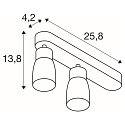 SLV Wand- und Deckenleuchte PURI 2.0 DOME, asymmetrisch, 2x GU10 max. 6W, wei�