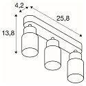 SLV Wand- und Deckenleuchte PURI 2.0 TUBE, Long, 3x GU10 max. 6W GU10, schwarz