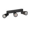 SLV Wand- und Deckenleuchte PURI 2.0 DOME, Long, 3x GU10 max. 6W GU10, schwarz