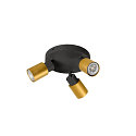 SLV wall and ceiling luminaire PURI 2.0 - TUBE 3 flames, round GU10 IP20, gold, black dimmable