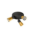 SLV Wand- und Deckenleuchte PURI 2.0 CONE, rund, 2x GU10 max. 6W, schwarz / gold