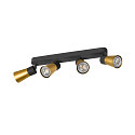 SLV wall and ceiling luminaire PURI 2.0 - CONE 4 flames, long GU10 IP20, gold, black dimmable