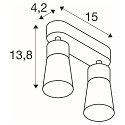 SLV Wand- und Deckenleuchte PURI 2.0 CONE, Long, 2x GU10 max. 6W, grau