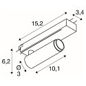 SLV LED 1-Phasen-Strahler GRIP! S PHASE, zylindrisch, 11W 2700K 29�, CRi >90, dimmbar, schwenkbar, wei� / schwarz